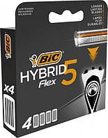 Змінні картриджі для гоління (леза) чоловічі BIC Flex 5 Hybrid 4 шт