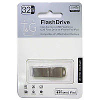 Флеш память 32Gb T&G 008 USB3.0 - Lightning, metal