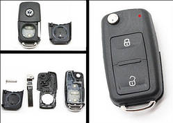 Корпус викидного ключа Volkswagen Skoda 2 кнопки після 2009г