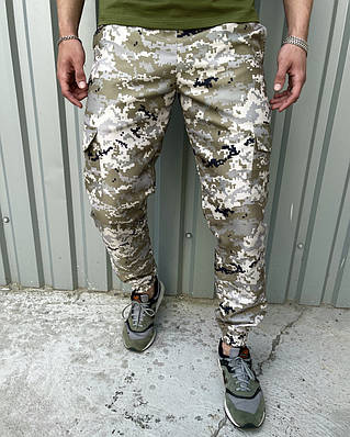 Штани тактичні камуфляжні чоловічі Terra-штани військові пікселі з кишенями карго тактичні звужені