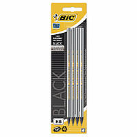 Набір олівців чорнографітних 4 шт шестикутних BIC Evolution HB Металік