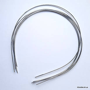 Обруч для волосся, Круглий, Метал, Колір: Сталь, 2 мм, 1 шт.