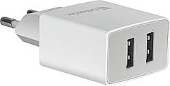 Зарядний пристрій 2xUSB 16W 2.1A UPA-22 білий Defender (83580)