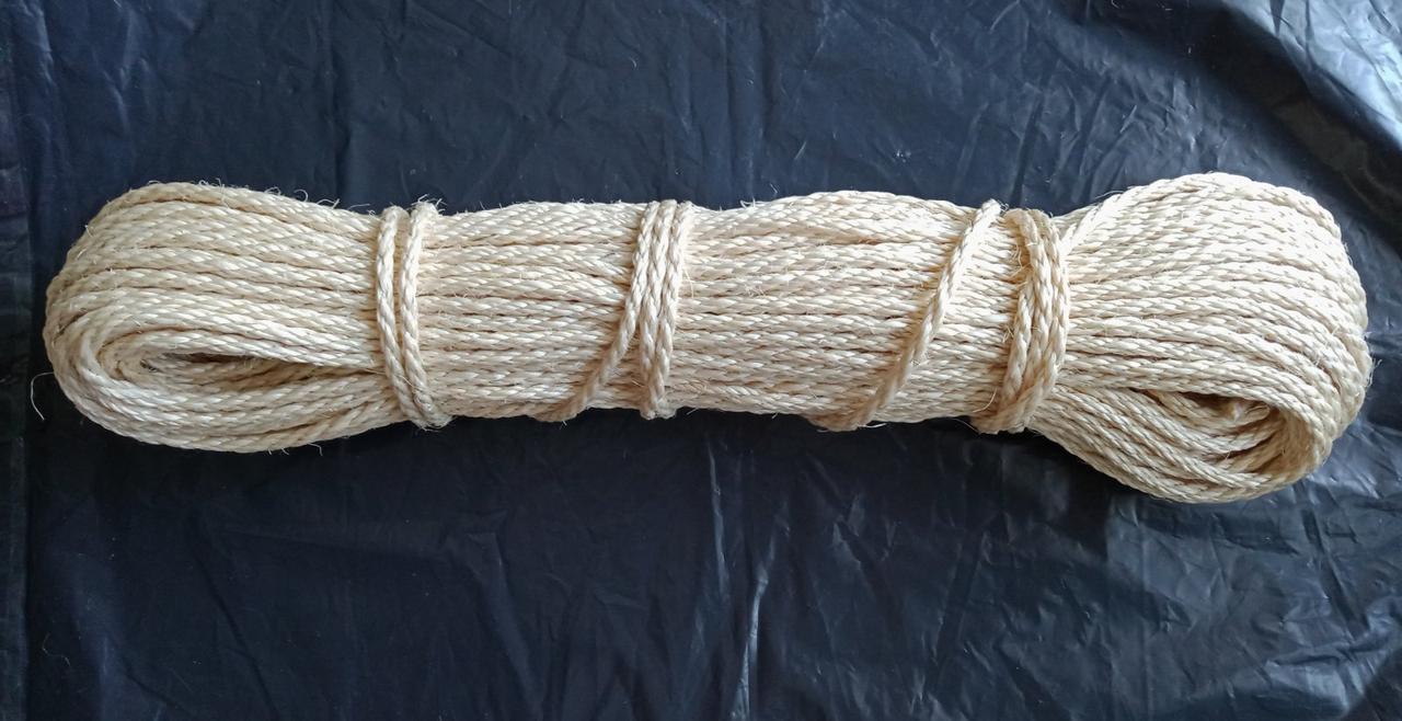 Верёвка (канат) сизалевая декоративная д.8 мм - фото 2 - id-p1643669495