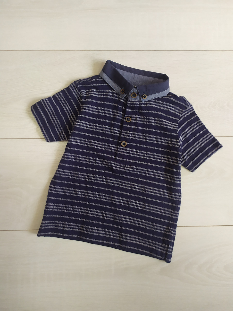 Футболка поло синя в смужку George (Великобританія) р.86см (1-1,5года), фото 1