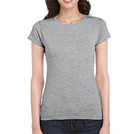 Женская футболка SoftStyle 153 ,ТМ Gildan, цвет светло-серый меланж , разм. M