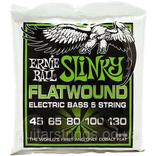 Струны Ernie Ball 2816 Cobalt Slinky Flatwound Bass 45-130 - фото 1 - id-p1643672149