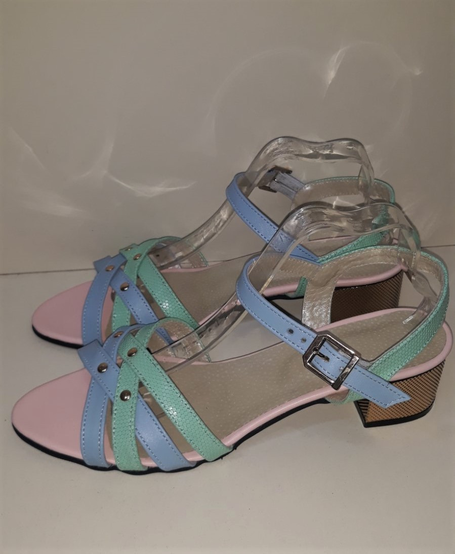 STTOPA Розміри 36-43. Босоніжки великих розмірів шкіряні. 313-3643-45 М'ятні Блакитні, фото 1