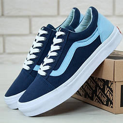 Чоловічі та жіночі кеди Vans Ванс Old Skool Blue літо-весна-осінь. Живе фото. Ванс олд вилиць, венси