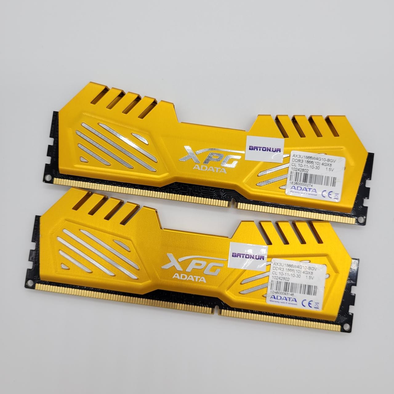 Пара оперативной памяти Adata XPG DDR3 8Gb (4Gb+4Gb) 1866MHz 14900U CL10 (AX3U1866W4G10-BGV) Б/У