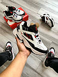 Чоловічі кросівки Nike M2K Tekno весна-осінь повсякденні білі з червоним Живе фото, фото 3