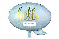 Воздушный шар (60см) Hello baby нежно-голубой