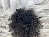 Пучок з штучних волосся афро кучерявий темно-коричневий колір об'ємний, фото 4