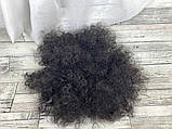 Пучок з штучних волосся афро кучерявий темно-коричневий колір об'ємний, фото 3