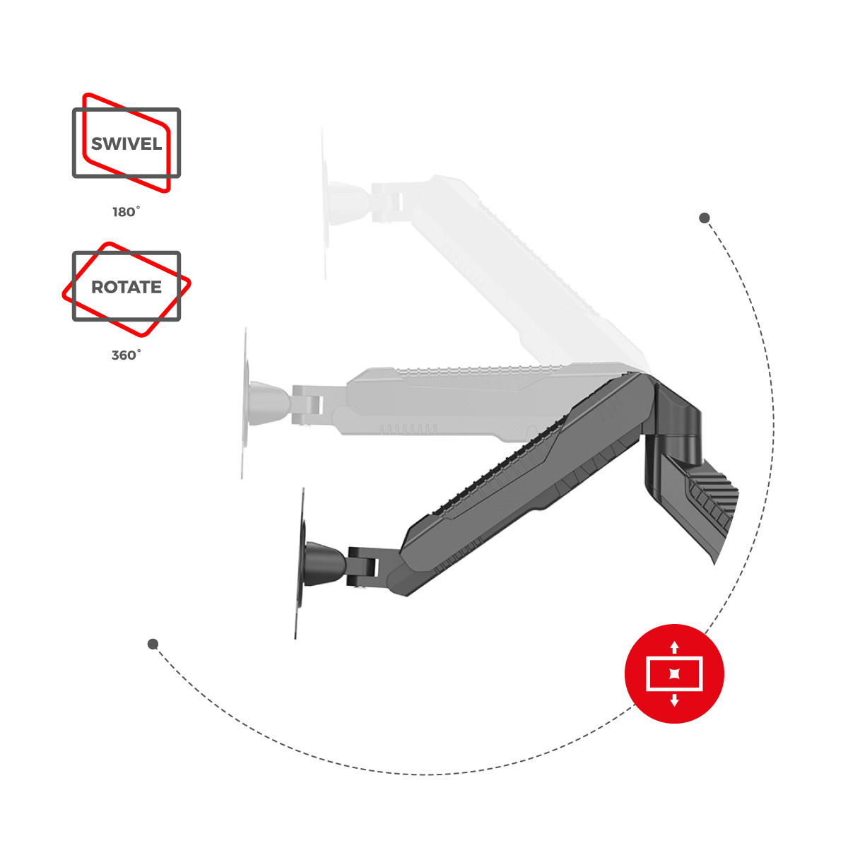 Uchwyt obrotowy Huzaro Motion 1.3 na monitor