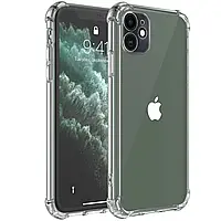 Прозрачный чехол для iPhone 11 ударопрочный силиконовый Shockproof (бампер)