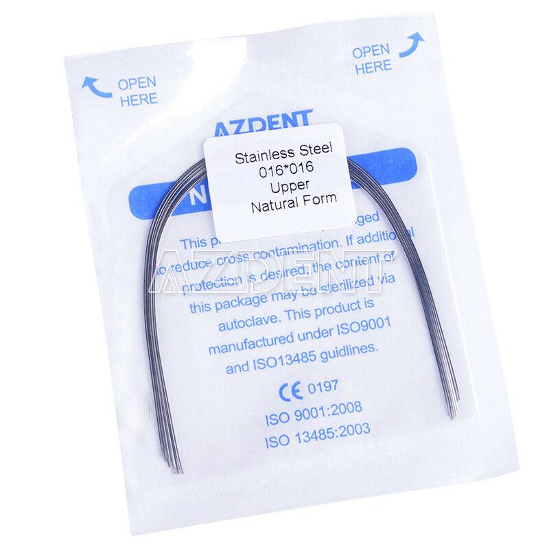 Дуги Azdent Stainless Steel (SS), 016x016, верх, 10шт/уп. Natural Form