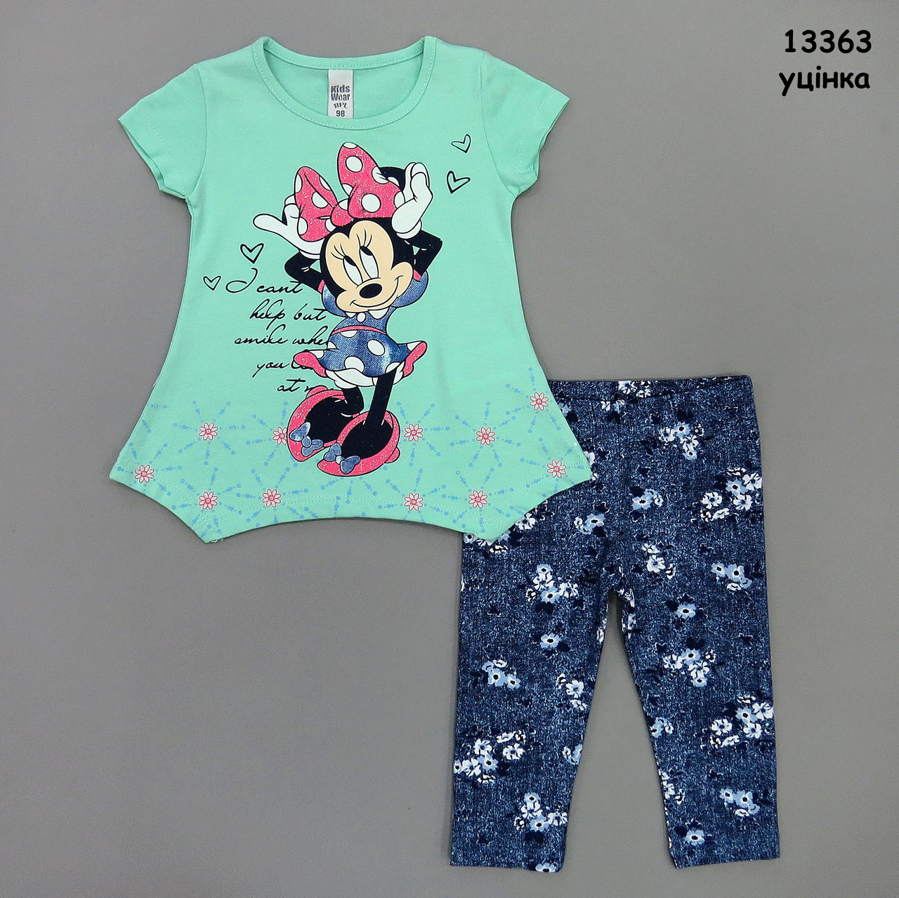 Уцінка - Літній костюм Minne Mouse для дівчинки. Маломерит. 98 см, фото 1