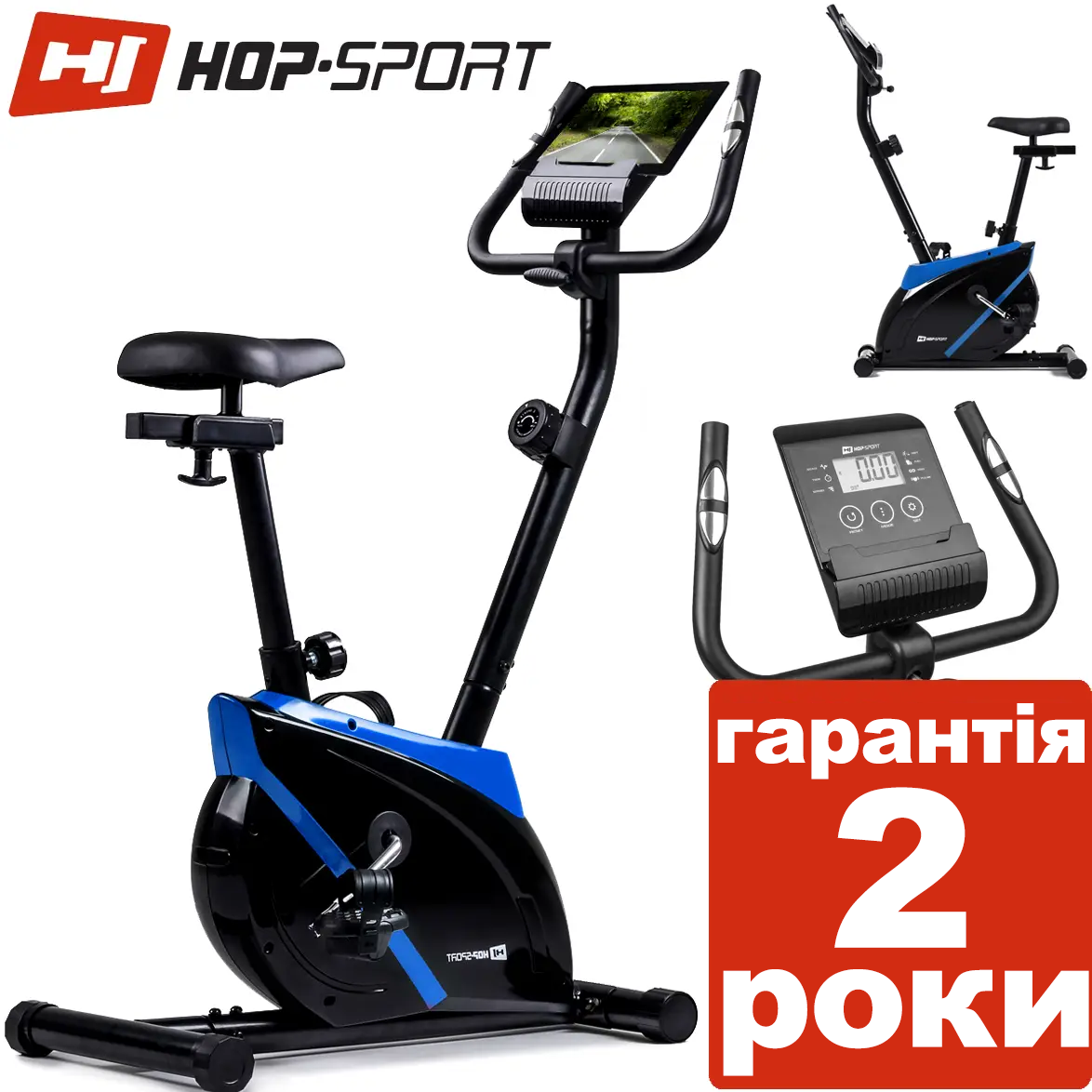 Магнітний велотренажер Hop-Sport HS-2070 Onyx blue до 120 кг. Німеччина