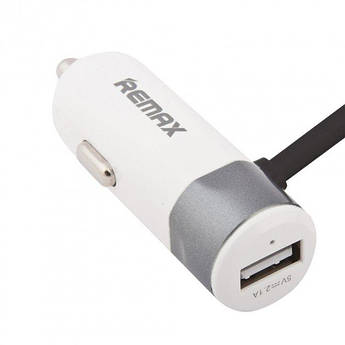 АЗП Remax 2в1 USB + вбудований кабель Micro/Lightning RCC102