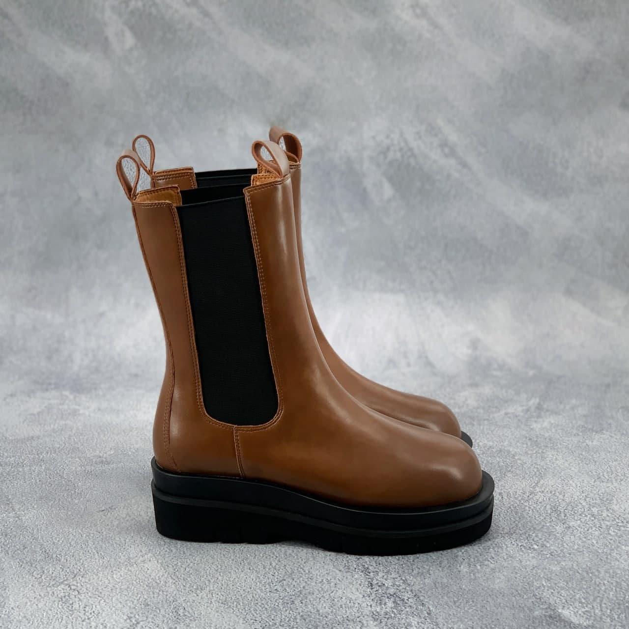 Черевики жіночі коричневі зимові Bottega Veneta (07617)