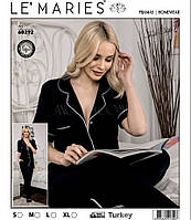 Жіночий Піжамний костюм із сатину Le Maries Туреччина чорного кольору M