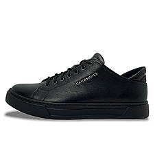 Чоловічі весняні кросівки Clubshoes чорні шкіряні зі шнурівкою осінь/весна демі 121, фото 3
