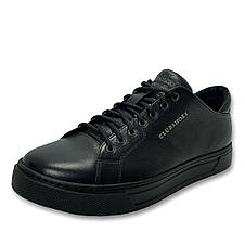 Чоловічі весняні кросівки Clubshoes чорні шкіряні зі шнурівкою осінь/весна демі 121, фото 4