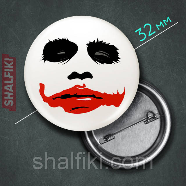 "Джокер" значок круглий на булавці Ø32 мм, фото 1