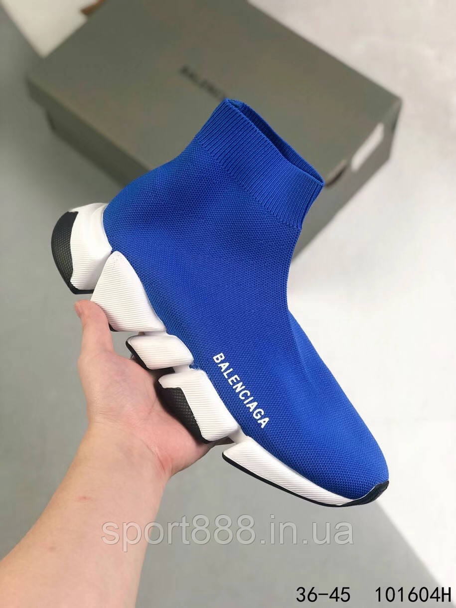 Eur36-45 Баленсіага сині Balenciaga Speed 2.0 Trainer Sock чоловічі жіночі високі кросівки з носком