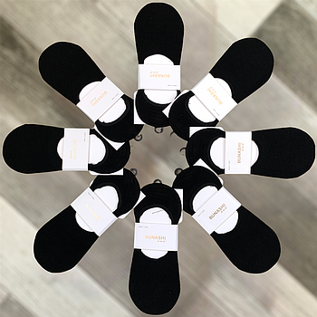 Підслідники чоловічі бавовна Шугуан з силіконовою п'яткою, 40-45 розмір, чорні, 8018