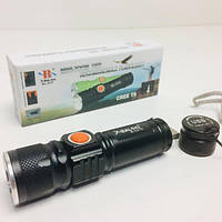 Аккумуляторный ручной фонарь 3 режима светодиод T6 X-Balog ST-515 Pro Черный