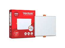 Квадратний світлодіодний врізний світильник "без рамки" Vestum 18W 4100K 1-VS-5606