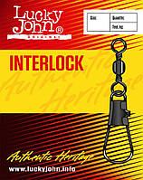 Вертлюг із застібкою Lucky John Interlock 7 шт. № 14, 12 кг (LJ5001-014)