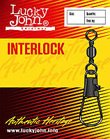 Вертлюг с застежкой Lucky John Interlock 10 шт. № 5, 25 кг (5001-005)