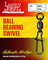 Вертлюг с застежкой Lucky John Ball Bearing Swiwvel 3 шт. № 3, 25 кг (5009-003)