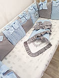 Бортики в ліжечко "блакитні корони", фото 5