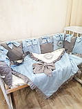 Бортики в ліжечко "блакитні корони", фото 4