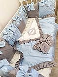 Бортики в ліжечко "блакитні корони", фото 2
