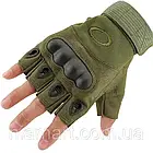 Тактичні рукавички Oakley без пальців Олива, XL, фото 5