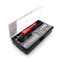 Випалювач для дерева та шкіри Kraft Dele KD10112 (набір насадок 22 шт.)