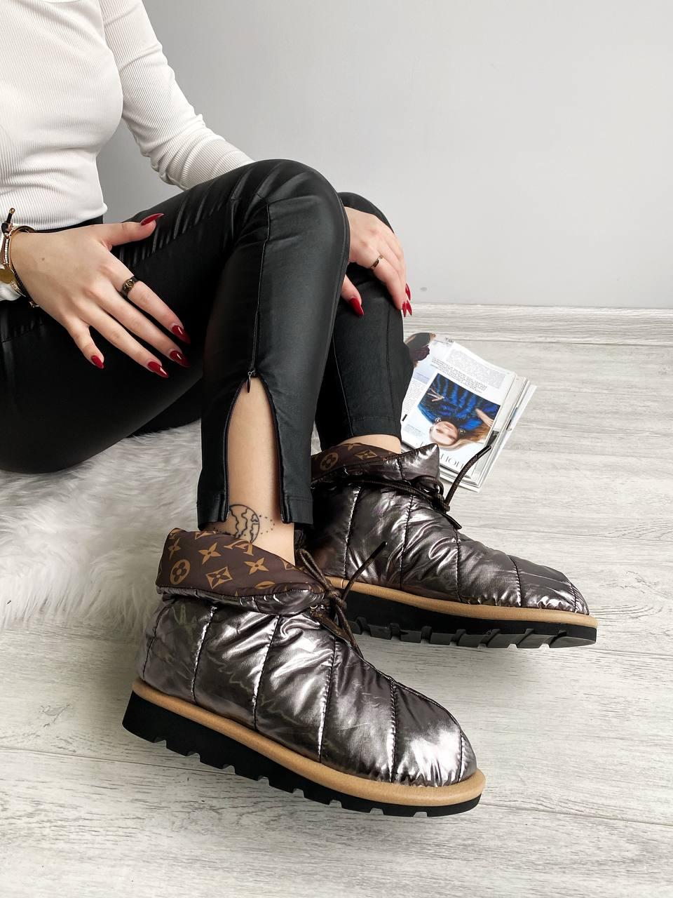 Черевики жіночі сірі зимові Louis Vuitton Pillow Comfort Ankle Boot (07615)