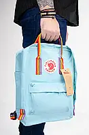 Рюкзак Fjallraven Kanken Classic Rainbow 16л Люкс качество, голубой (тканевая подкладка) (FK16-72)