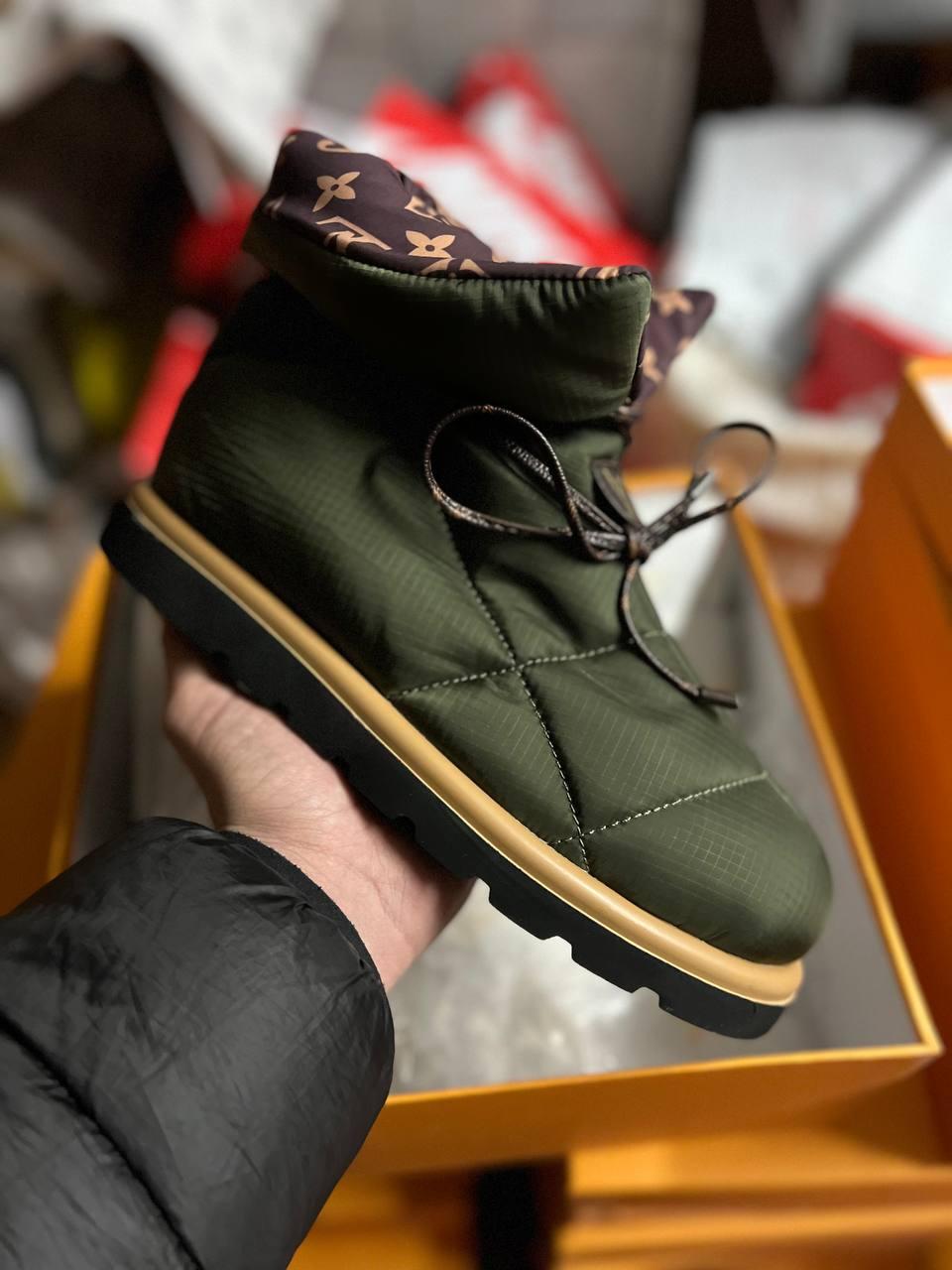 Черевики жіночі хаки зимові Louis Vuitton Pillow Boots (07779)