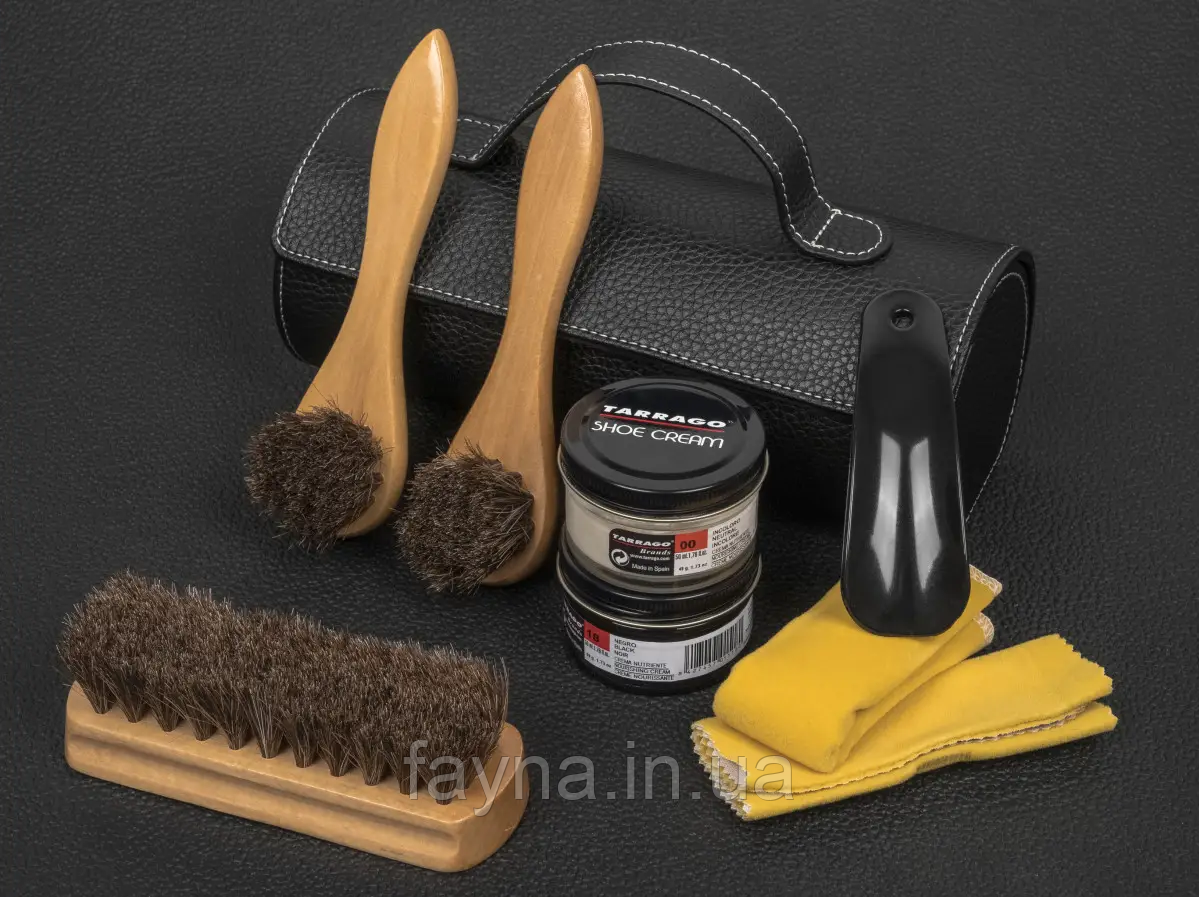 Дорожній набір для догляду за взуттям Tarrago Black Shoe Care Travel Kit