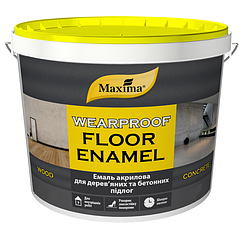 Емаль акрилова Maxima для дерев'яних і бетонних підлог Біла 0.9 л