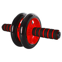 Тренажер колесо для мышц пресса диаметр 14 см (Красный), Спортивное колесо для пресса