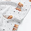Двошаровий жатий муслін із цифровим друком "Ведмедик з подушкою та зірки", ширина 135 см, фото 4