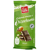 Шоколад молочний з горіхами Фін Карре Fin Carre 100g 40шт/ящ (Код: 00-00012350)