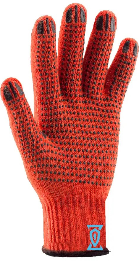 Рукавички робочі бавовняна помаранчева з пвх покриттям (Китай) - фото 1 - id-p22445935